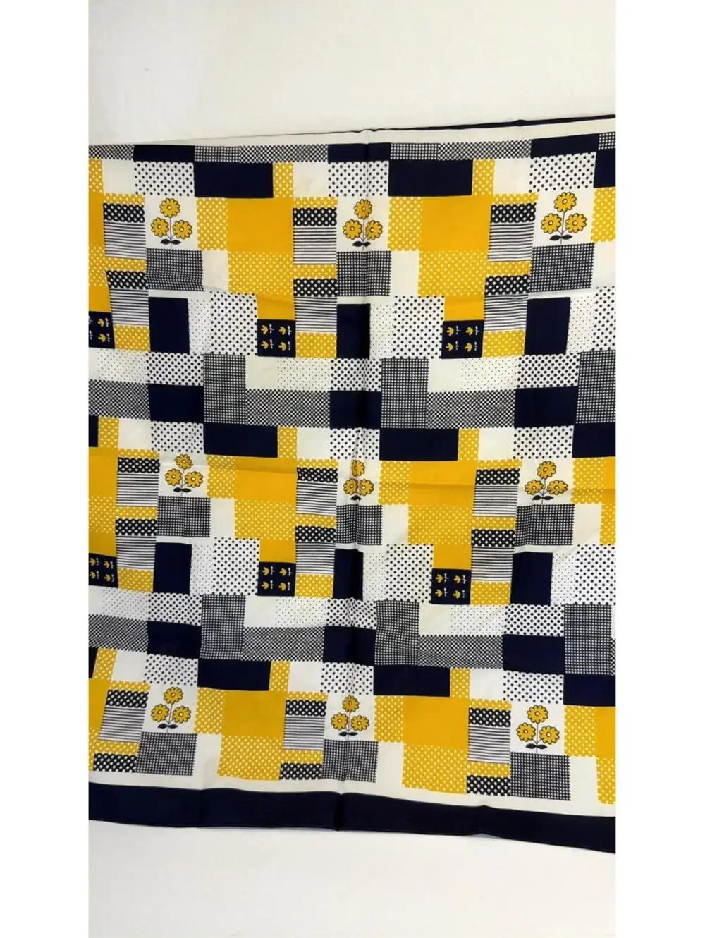 Long Dimensions Saks Fifth Avenue Scarf Vintage Polyester Made in France Geometr